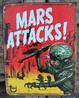   MARS ATTACKS Sci Fi Alien Movie Theater Picture Poster Metal Ad Sign