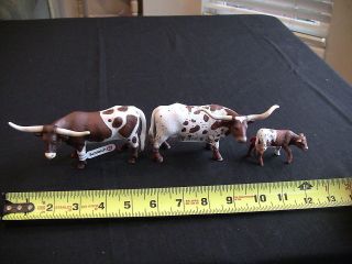 SCHLEICH Texas Longhorn Family Bull, Cow, and Calf
