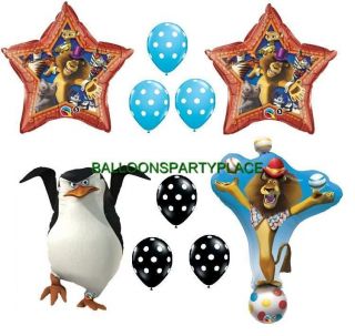 MADAGASCAR birthday party supplies BALLOONS SKIPPER ALEX polka dots 