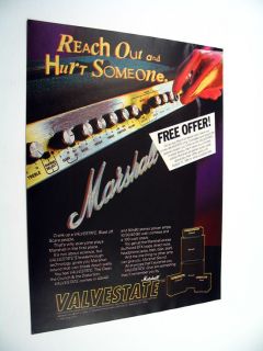 Marshall Valvestate Guitar amps amplifier 1991 print Ad