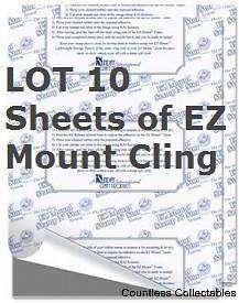 10 Sheets EZ Mount EZmount Static Cling Foam Cushion Unmounted Rubber 