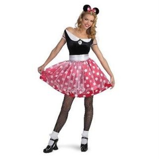 MINNIE MOUSE Deluxe Official Disney Adult Classic Costume w/ Ears 