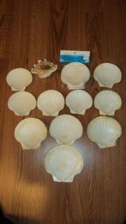 Lot of 14 Baking Scallop Shells Seashells + Shell Picks, Crafts, Beach