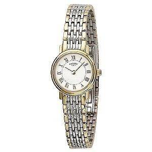   NEW LADIES ROTARY LB77835/32 TWO TONE GOLD PLATED & S/S BRACELET WATCH