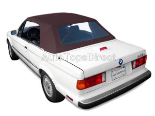 BMW 3 Series Convertible Top, Brown German Cloth, Plastic Window 1987 