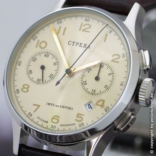   STRELA  Poljot Chronograph 3133  CIVIL CYS russian mechanical watch