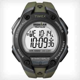 Timex Ironman Oversized Green Resin Watch, 100 Meter WR, 3 Alarms 