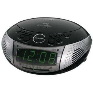 Black Jensen JCR 332BK AM/FM Dual Alarm Clock Radio W/CD Player