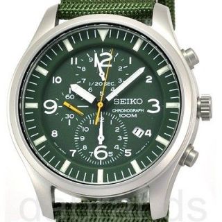 Seiko Sports Men Military Chronograph Green WR100M Watch SNDA27 