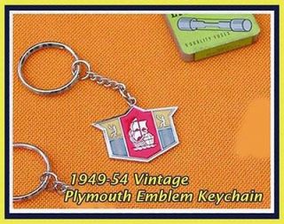 Old Style 1949 Plymouth Emblem Keychain Special Deluxe 1950 