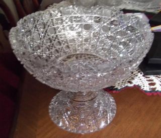 1900 Early American lead crystal cut glass punch bowl