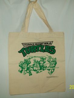 RARE Vintage Teenage Mutant Ninja Turtles Fabric Cloth Book Bags Totes