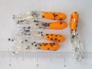 Crappie Plastic Fishing Tubes   Orange Clear & Black Fleck 