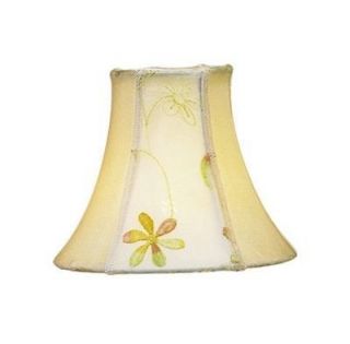 NEW 6 in. Wide Clip On Chandelier Shades, Ivory Floral Silk, White 