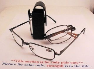 Rider Folding Reading Glasses Clip on Case Magnetic Catch +3.25 R100
