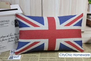   30cm TBL020 The Union Jack British Flag linen fabric Cushion Cover