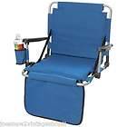 Club Fun Blue Stadium Chair Cushion Seat with Arm & Pockets