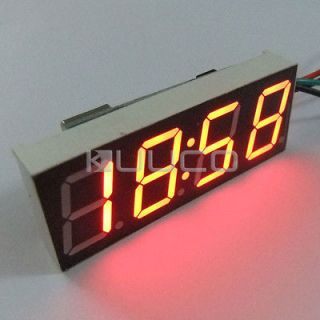   LED Electric Digital 12V/24V Car Motor Clock Watch Time DC 7 30V Red