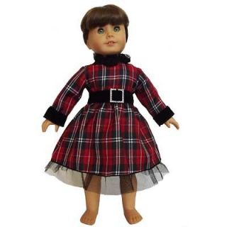   Plaid Dress fits AMERICAN GIRL DOLL and 18 inch dolls clothes