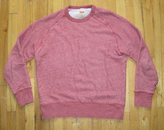 Levis Red Crew Neck Steamer Pullover Sweatshirt Mens Large L