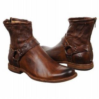 Frye Mens Phillip Harness Cognac Leather Ankle Boots