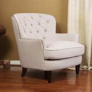Gorgeous Vintage Design Linen Upholstered Arm Chair