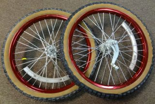   20 inch Wheels for Old School BMX Red Rims Sun Tour Coaster Brake