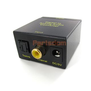   Digital Optical Coax Coaxial Toslink to Analog RCA Audio AUX Converter