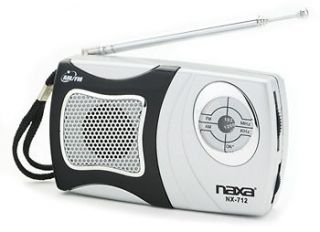 Naxa NX 712 AM/FM Mini Pocket Radio with Built in Speaker  Black