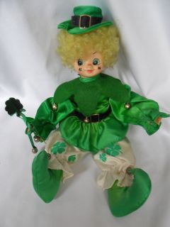 Brinn Doll MARCH CLOWN 1986 Satin Outfit Stuffed St. Patricks Day 