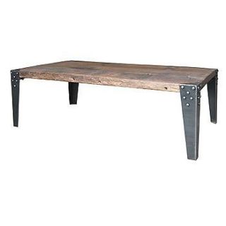 Casteele coffee table old reclaimed wood raw steel legs