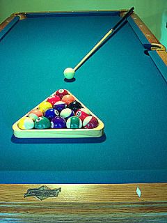 American Heritage 7 slate pool table with cover and accessories