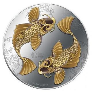 Niue 2012 2$ Feng Shui   Koi Proof Silver Coin