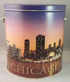 Chicago Skyline Garrett Popcorn Collectible Tin Container & Lid w 