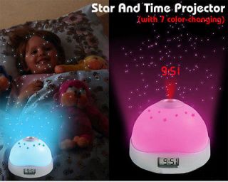 Color Change LED Star Night Light Magic Projection Projector Alarm 