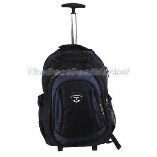 New 18 Rolling Backpack Wheeled College Travel Carryon Drop Handle 