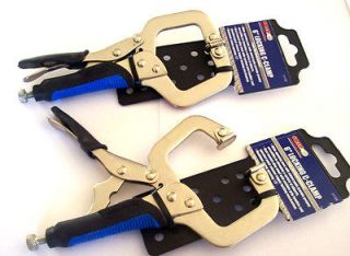 GRIP TOOLS 6 LOCKING VISE C CLAMP PLIERS WITH FLEX PADS RUBBER 