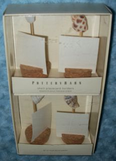 Pottery Barn Sea Shell Placecard Place Card Holders (set of 4) ~ NEW 