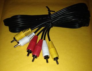 LOT OF 40 NEW 6 FT. RCA VIDEO CABLE EXTENSION RED WHITE YELLOW MALE TO 