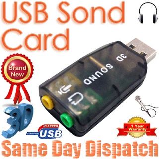 USB 2.0 Audio 3D Channel External Sound Card MIC Speaker Laptop Xbox 