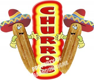 Churros Decal 24 Concession Food Truck Cart Restaurant Menu Vinyl 