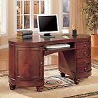   kidney shaped double pedestal computer desk direct from brookstone
