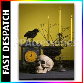 Creepy Halloween Table Decorations with Skull Crow Quality Jigsaw 