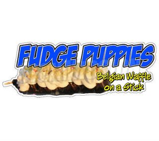 FUDGE PUPPIES Concession Decal belgiam waffle food sign cart trailer 