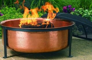   ® Hand Hammered 100% Copper Fire Pit Model SH101 W/ Screen & Cover
