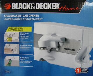   Decker Electric Under Cabinet Can Opener w Knife Sharpener Spacemaker