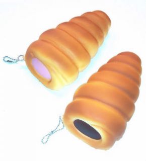 Baked Italian Pastry Cream Filled Horn Donut Keychain Squishy Buns 
