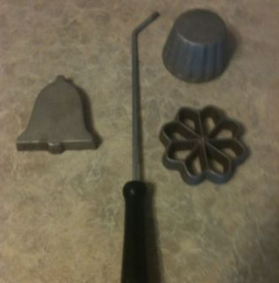   Piece Wood/Cast Aluminum Rosette Bell Timbale? Cup Cookie Iron Mold