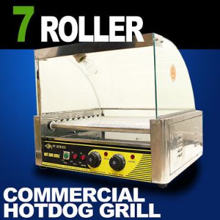 New MTN Commercial Hot Dog 7 Roller Grill Hotdog Sausage Machine Oven 