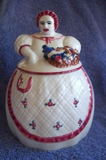 Abingdon Old Lady W Flower Basket Cookie Jar 471